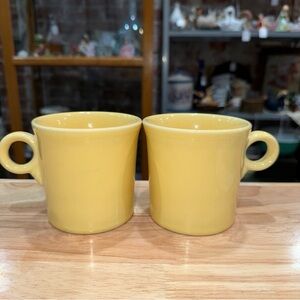 Set of Yellow Ceramic Mugs Fiesta HLC